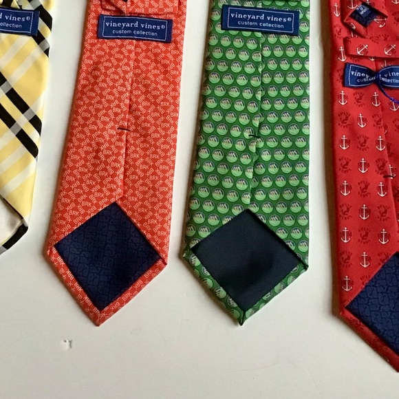Lot of 4 Vineyard  Vines Custom collection silk Tie made in USA 🇺🇸 - Picture 5 of 6